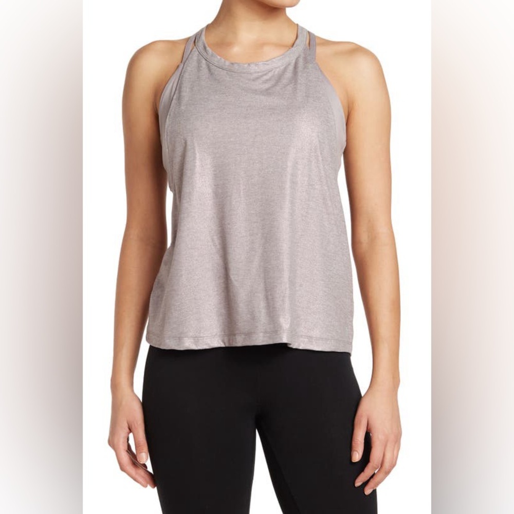 NWT Max Studio Lilac Purple Metallic Performance Women Tank Top & Sports Bra XL